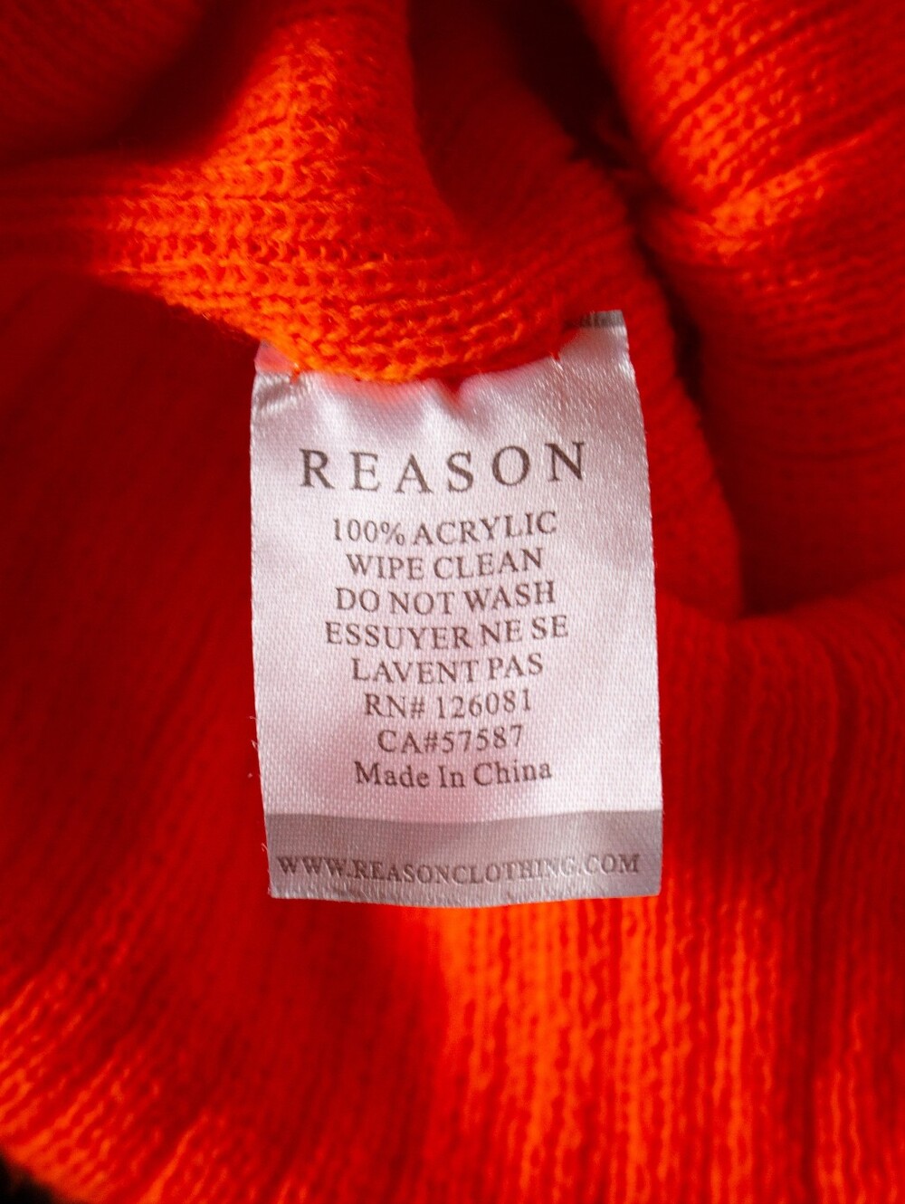 Orange Ribbed Beanie - Picture 4 of 4